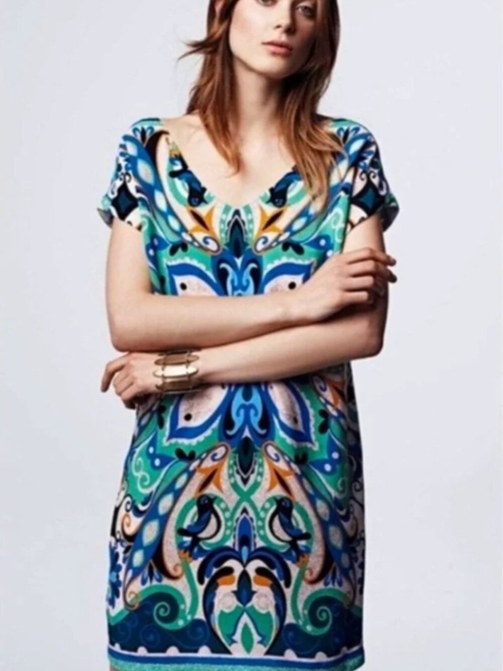 Maeve by Anthropologie Medallion Print V-Neck Shift Dress.   eBay